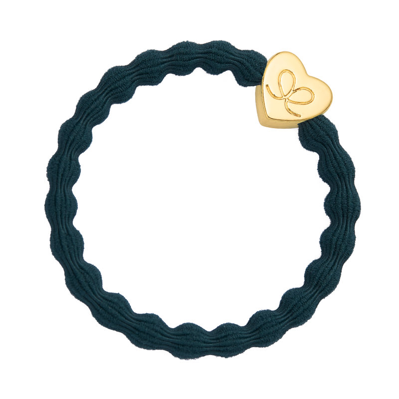 By Eloise Bangle Band - Green Gold Heart